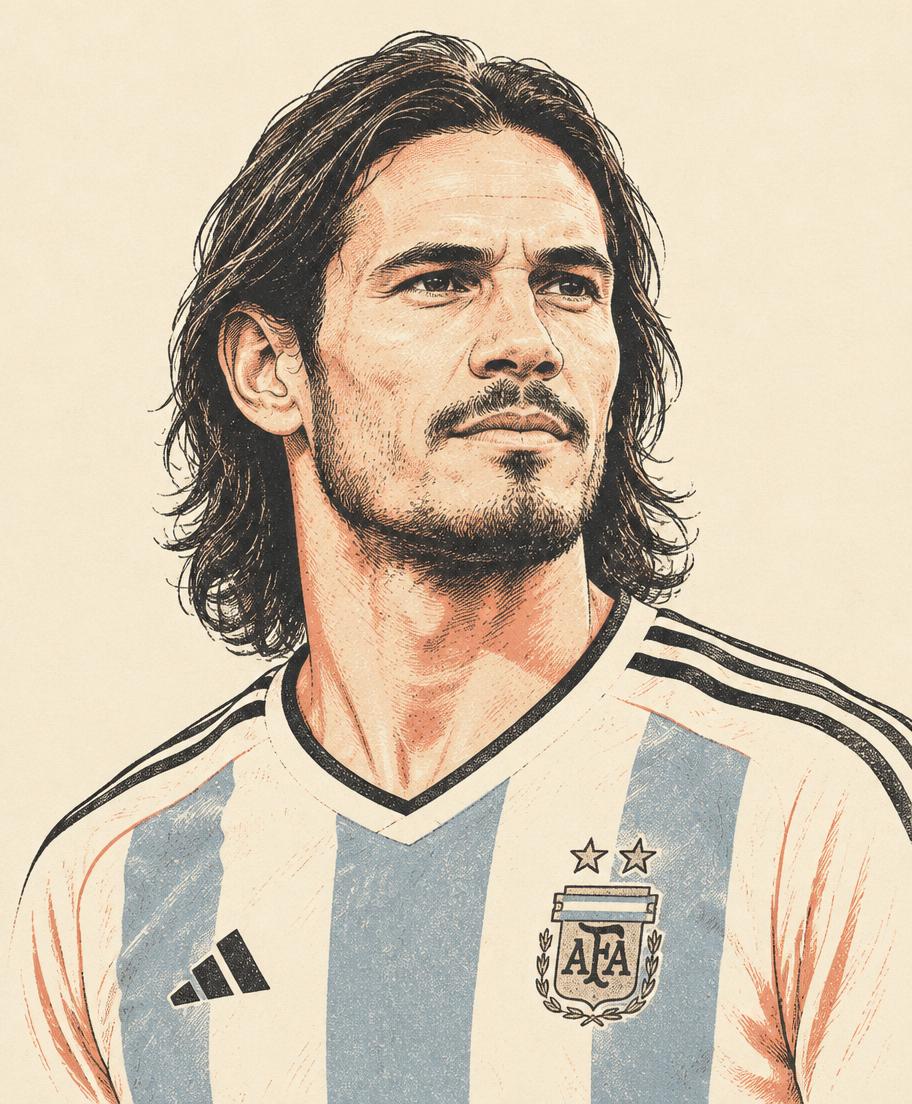 Illustrated portrait of Lionel Messi