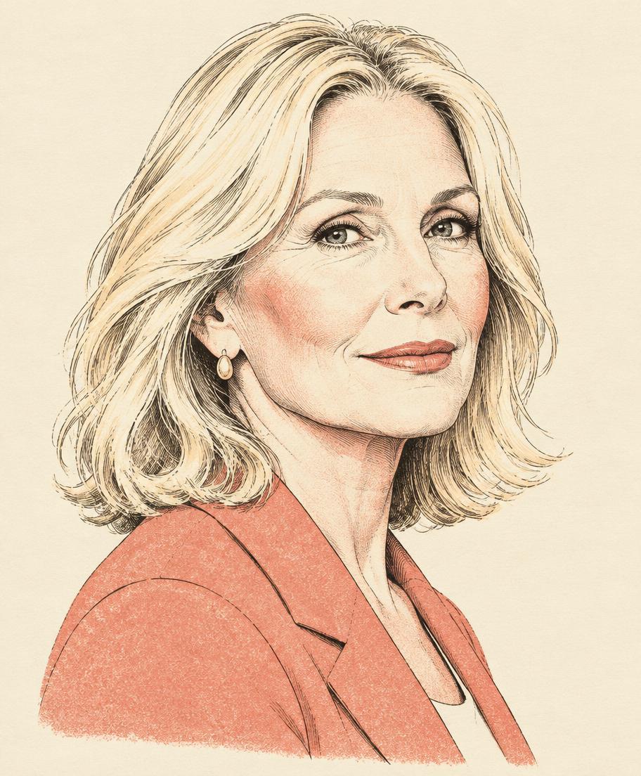 Illustrated portrait of Meryl Streep